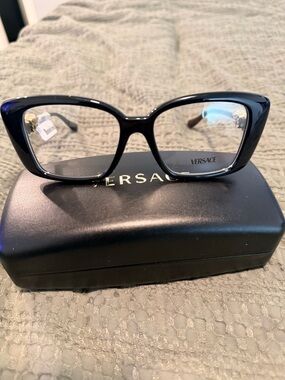 Versace Black Cat-Eye Optical Frames for Women